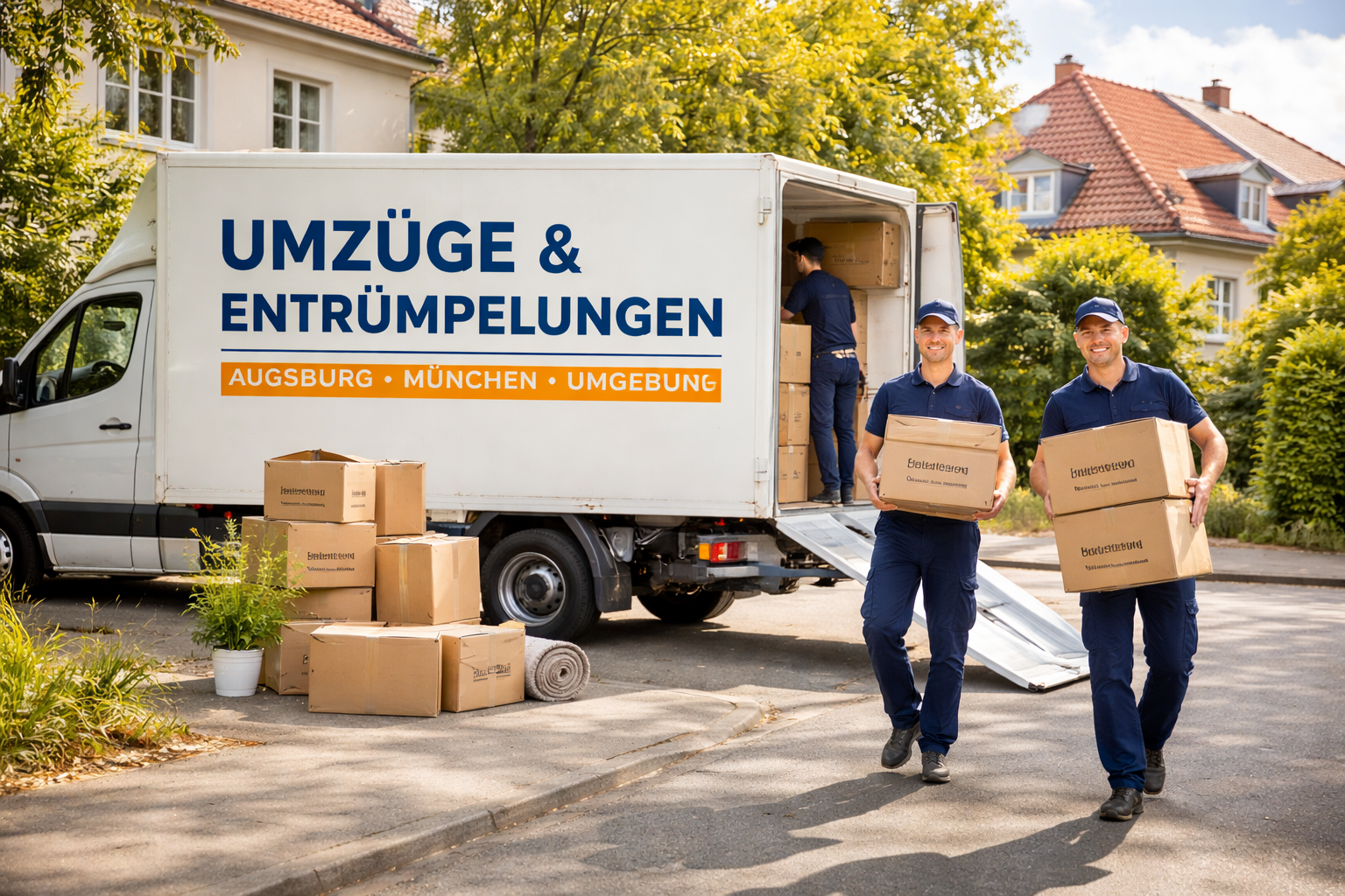 umzugsunternehmen bei der arbeit in augsburg